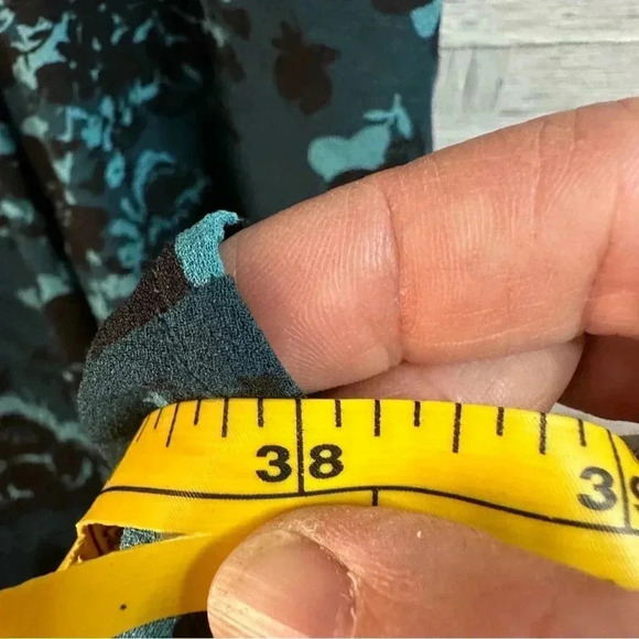 Torrid aqua & black Floral Cut out sleeve lined, dress feminine fit & flare - Picture 11 of 12